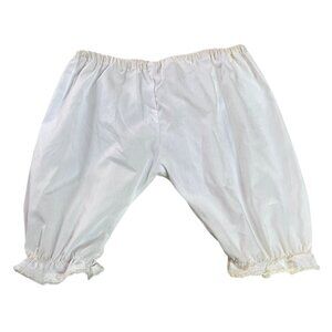 Vintage 80s Toddler Petticoat Bloomers White Cotton Ruffled Lace Trim Elastic